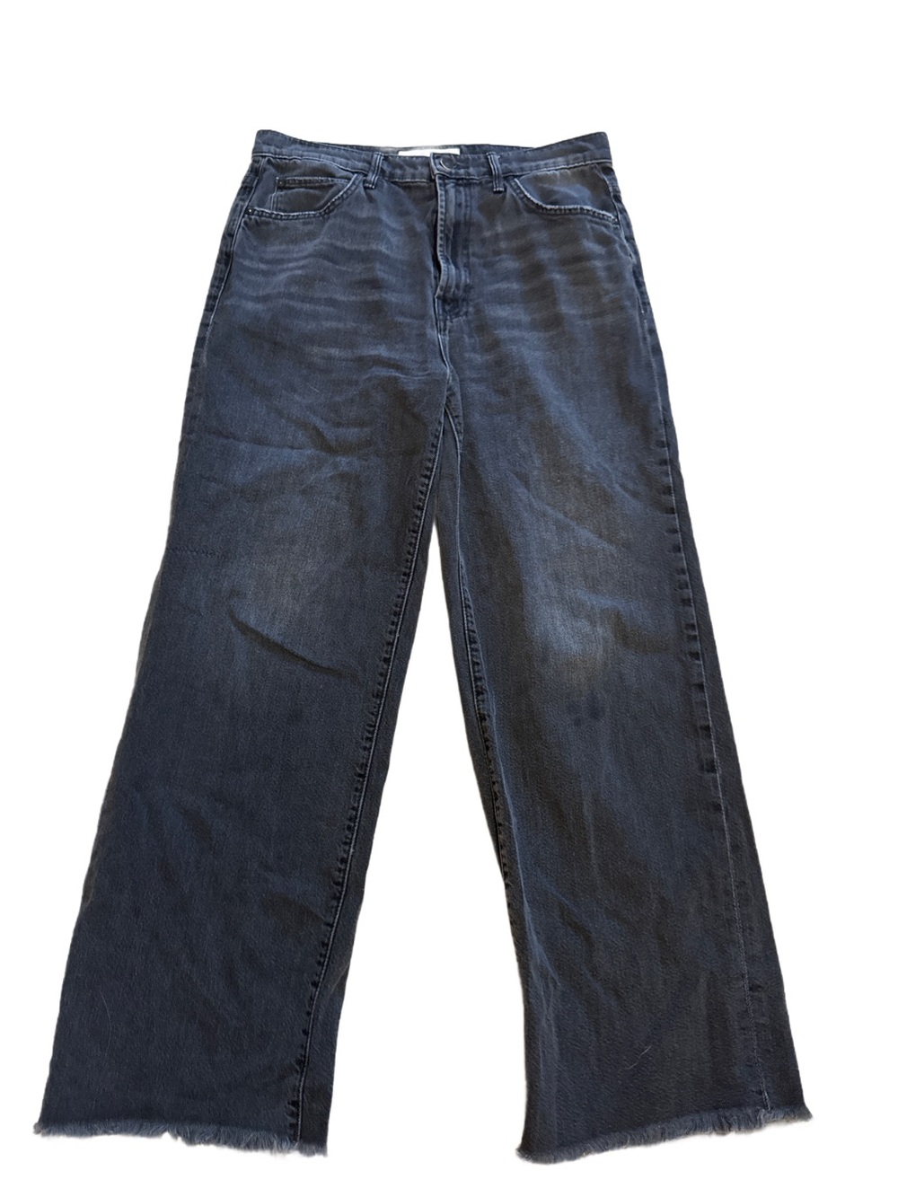 MOTHER The Spitfire Ankle Fray Black Acid Wash Size 27 x28” inseam